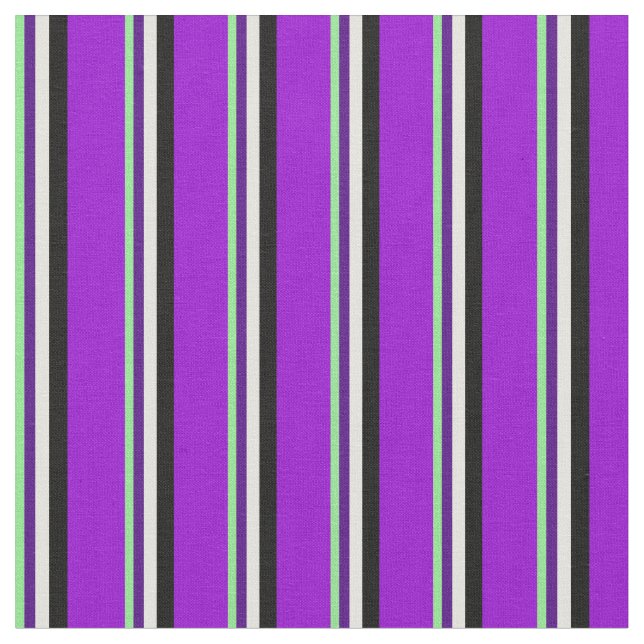 Tissu Vert, Indigo, Jaune clair, Noir & Violet foncé (Fermer)