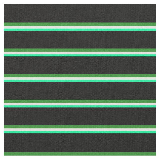 Tissu Vert, Jaune clair, Forêt Vert & Noir Motif (Fermer)