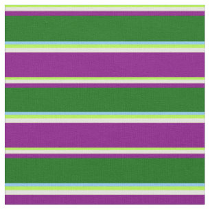 Tissu Vert, Jaune, Violet, Vert foncé et bleu ciel clair