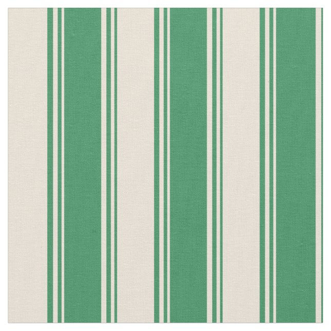 Tissu Vert marine et rayures de couleur bisque (Fermer)