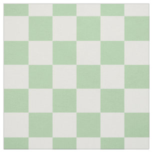 Tissu Vert menthe blanc à carreaux damier gingham