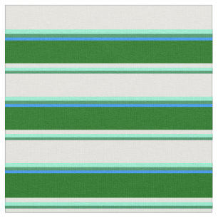 Tissu Vert mer, Aquamarine, Crème à la menthe, Vert & Bl