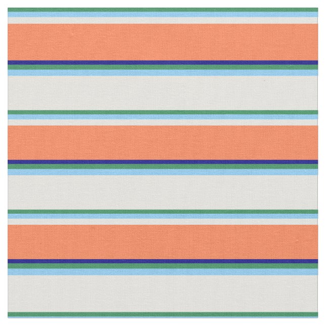 Tissu Vert mer, bleu ciel clair, cyan clair, corail, ble (Fermer)