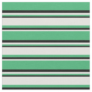 Tissu Vert mer, Cyan clair et Motif noir