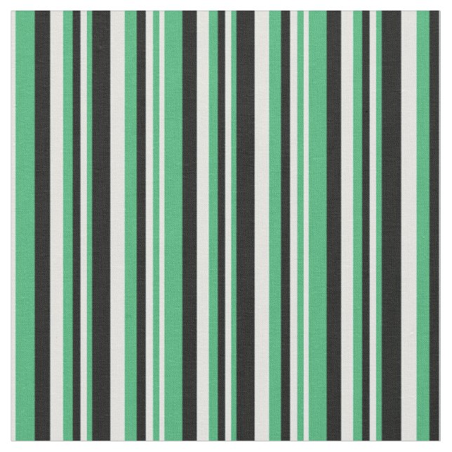 Tissu Vert mer, Cyan clair et Motif noir (Fermer)