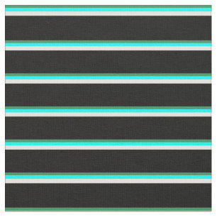Tissu Vert mer, cyan, jaune clair et noir
