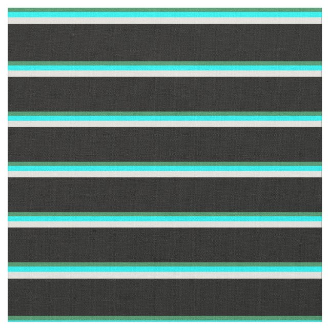 Tissu Vert mer, cyan, jaune clair et noir (Fermer)