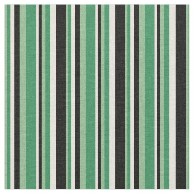 Tissu Vert mer foncé, Vert mer, Beige & Noir (Fermer)
