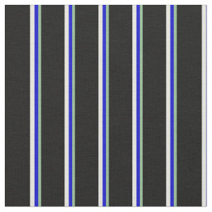 Tissu Vert mer foncée, bleu, beige et lignes noires