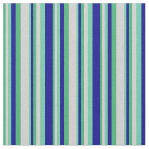 Tissu Vert mer, gris clair, Aquamarine et bleu foncé