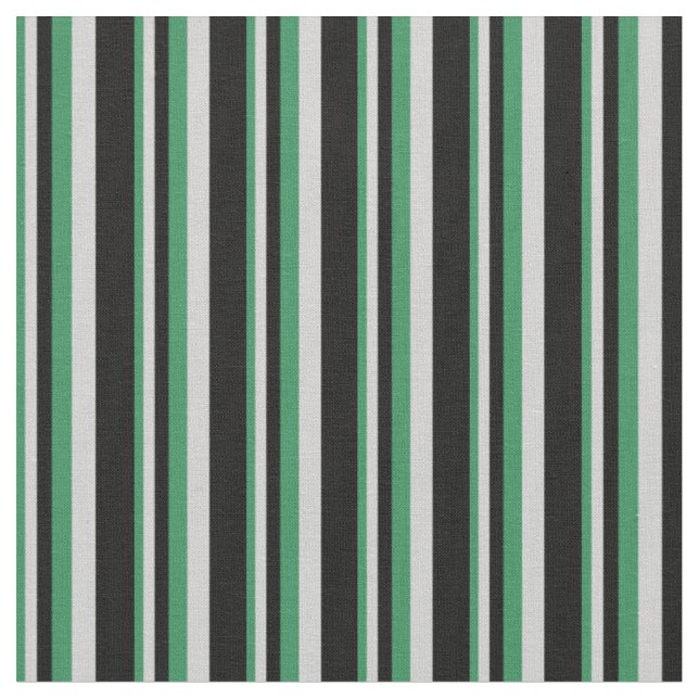 Tissu Vert mer, gris clair et noir Motif des rayures (Fermer)