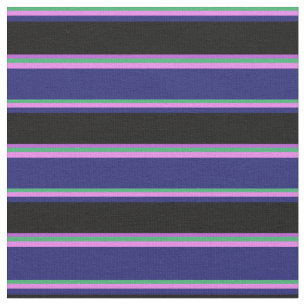 Tissu Vert mer, Violet, Bleu de minuit, Noir et Orchidée