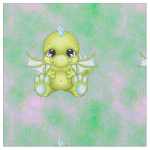 Tissu Vert mignon et bleu de dragon de bébé