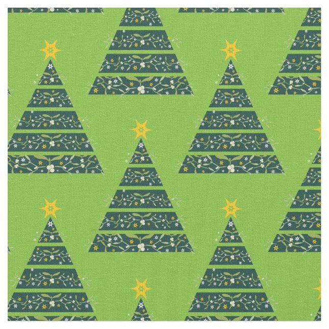 Tissu vert mistletoe des arbres de Noël (Fermer)