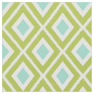 Tissu Vert moderne et Motif Aqua Ikat