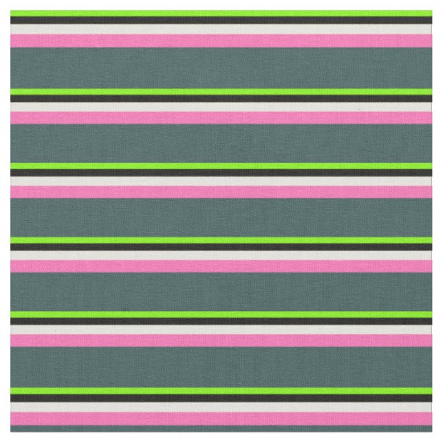 Tissu Vert, Noir, Jaune, Rose Chaud & Gris Ardoise Sombr (Fermer)