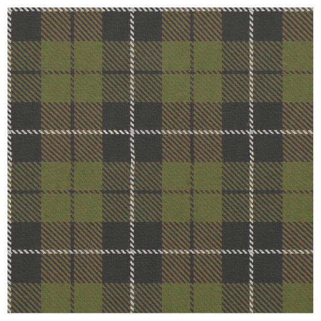 Tissu Vert O.D. chaud plaid blanc, bande noire (Fermer)
