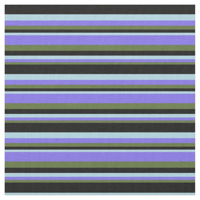 Tissu Vert olive, bleu ardoise moyen, bleu clair et noir (Fermer)