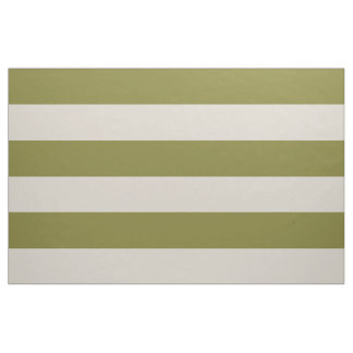 Tissu Vert olive et beige Grandes rayures Grande échelle