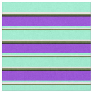 Tissu Vert olive foncé, Blanc, Aquamarine, Violet, Noir