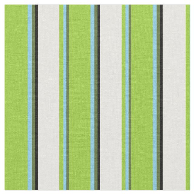Tissu Vert olive foncé, bleu ciel, vert, blanc et noir (Fermer)