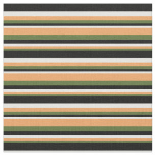 Tissu Vert olive foncé, Brown, blanc et noir Motif