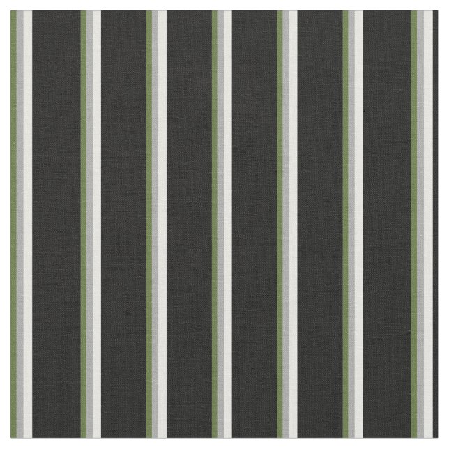 Tissu Vert olive foncé, gris foncé, blanc et noir (Fermer)