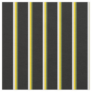 Tissu Vert olive foncé, Jaune, Lavande & Lignes noires