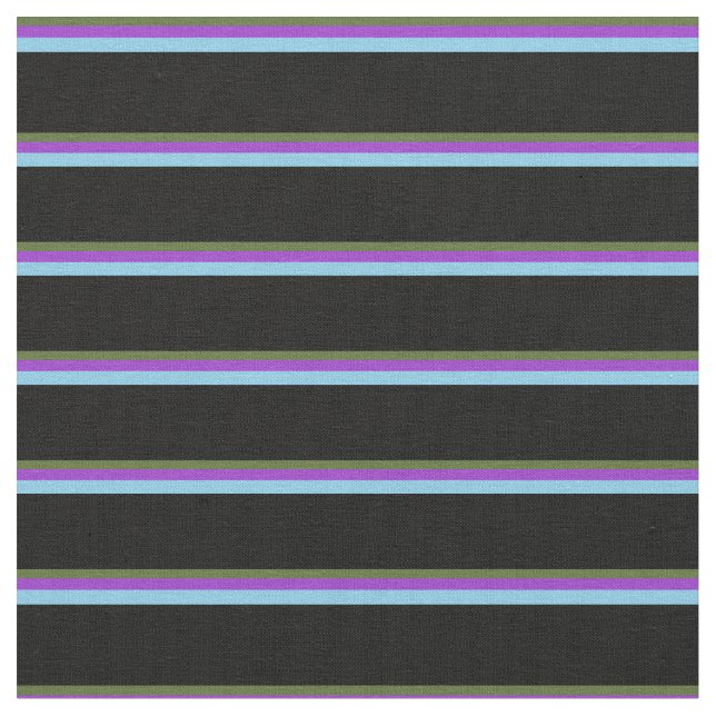 Tissu Vert olive foncé, Orchidée foncée, bleu ciel et no (Fermer)