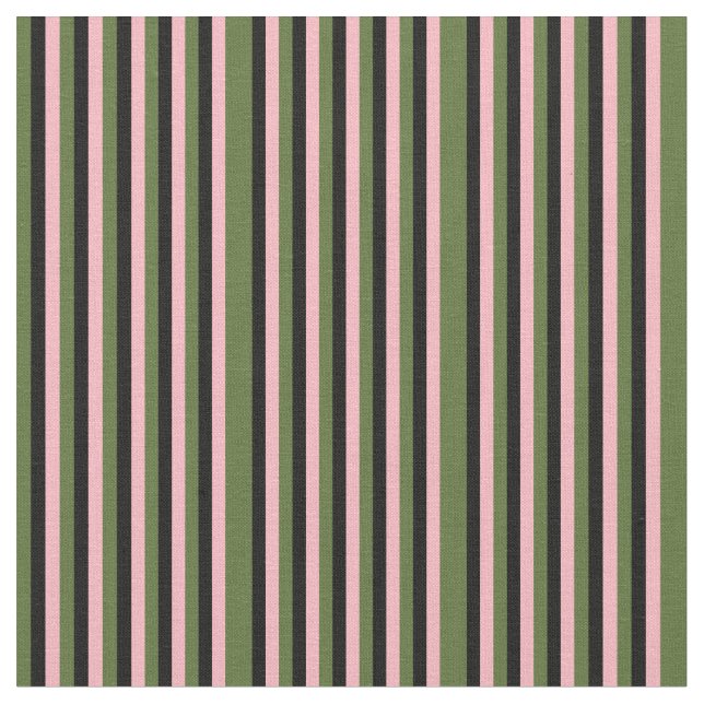 Tissu Vert olive foncé, rose pâle et noir (Fermer)