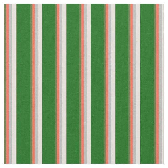 Tissu Vert olive foncé, rouge, gris, beige et vert foncé (Fermer)