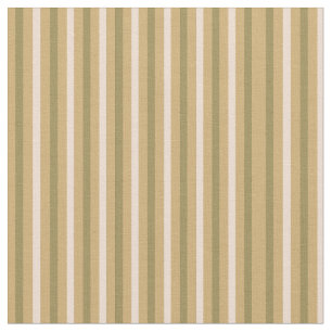 Tissu Vert olive rayé classique et crème