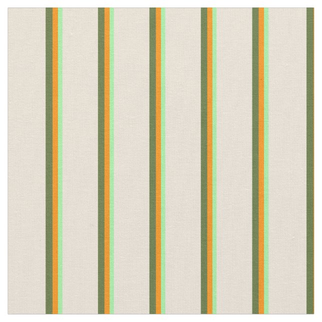 Tissu Vert, Orange foncé, Olive foncé Vert & Bisque (Fermer)
