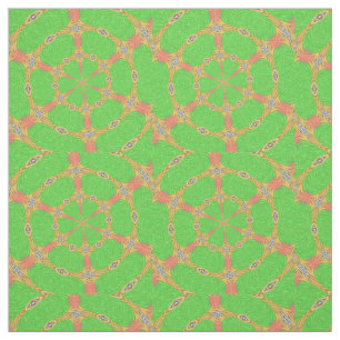 Tissu Vert Orange Zèbre Animal Cercle Motif géométrique