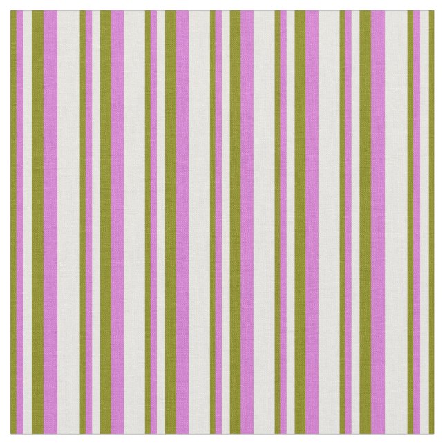 Tissu Vert, orchidée et blanc Motif des rayures (Fermer)