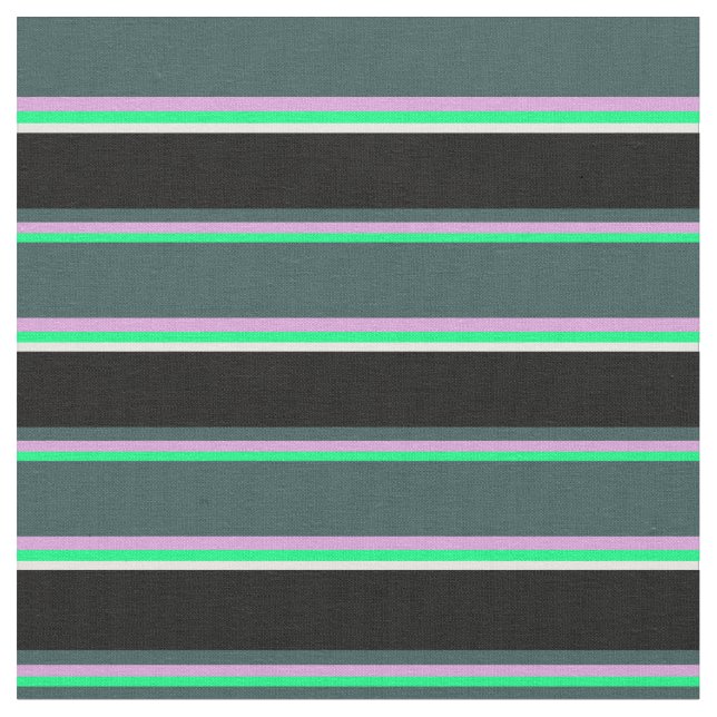 Tissu Vert, prune, gris ardoise foncée, noir et blanc (Fermer)