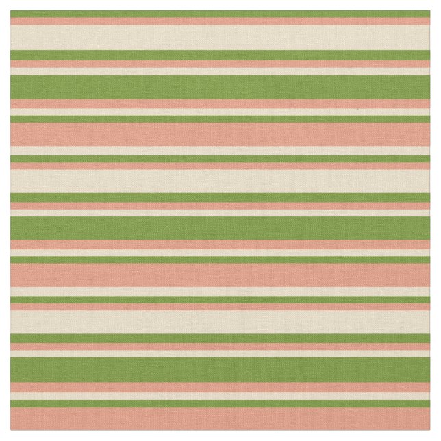Tissu Vert, Saumon foncé et tan (Fermer)