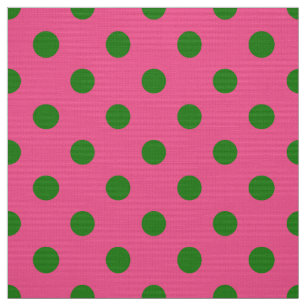 Tissu Vert sur rose Pois Design Motif