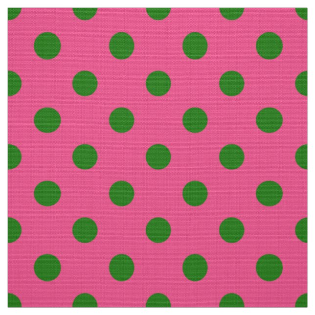 Tissu Vert sur rose Pois Design Motif (Échantillon)