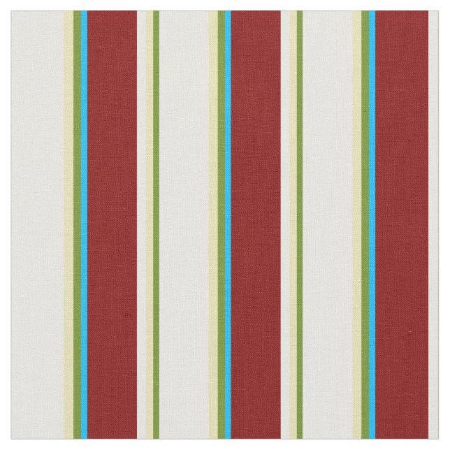 Tissu Vert, Tan, Blanc, Maroon et bleu ciel profond (Fermer)
