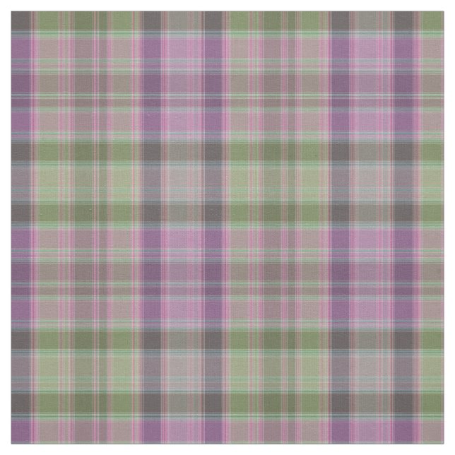 Tissu Vert, tartan classique lilas. (Échantillon)