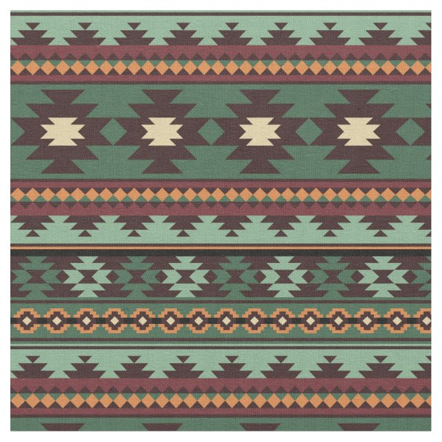 Tissu Vert tribal du sud-ouest (Fermer)