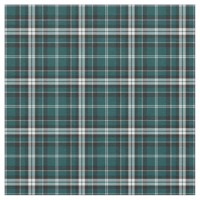 Tissu Vert turquoise, plaid sportif noir et blanc (Fermer)