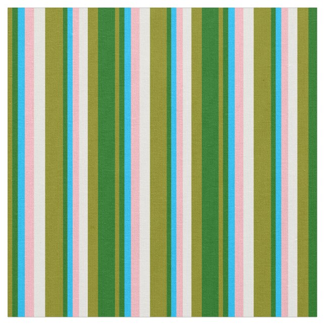 Tissu Vert, vert foncé, bleu ciel, rose clair et blanc (Fermer)