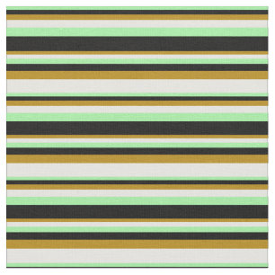 Tissu Verte, Noir, Arbre doré foncé & Crème à menthe Cou
