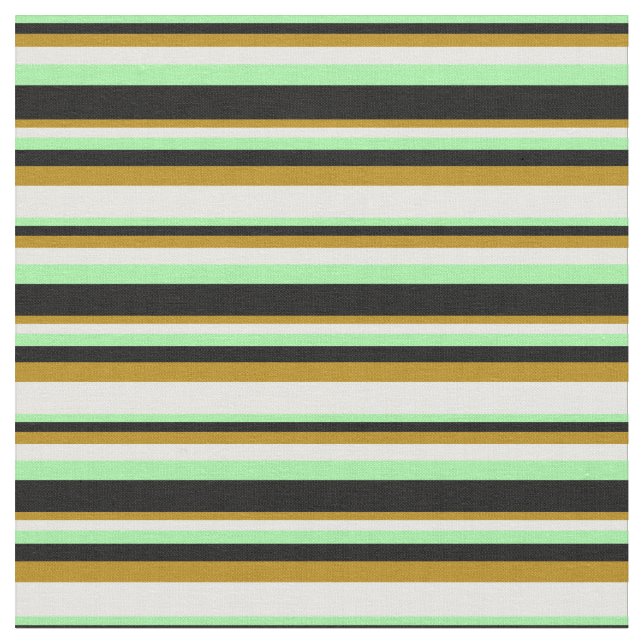Tissu Verte, Noir, Arbre doré foncé & Crème à menthe Cou (Fermer)