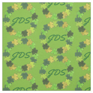 Tissu Verte Shamrock de trèfle couronne Monogramme irlan