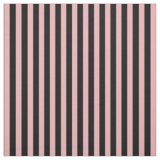 Tissu Vertical rose clair et noir rayé