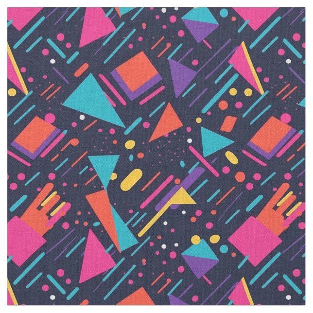 Tissu "Verts et Scènes rétro" 80s (Fermer)