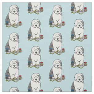Tissu Vétérinaire Vieux Anglais Berger Gris 1 Cute Vet